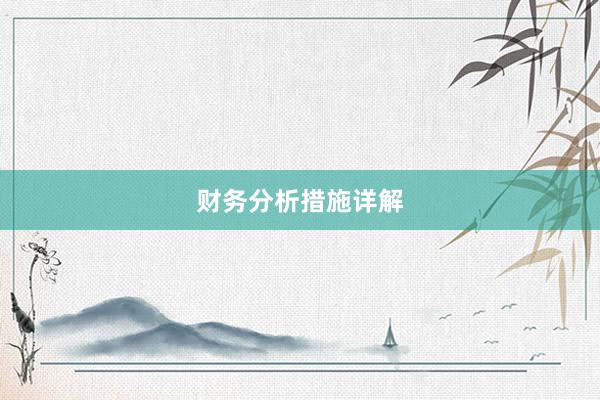 财务分析措施详解