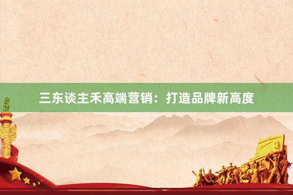 三东谈主禾高端营销：打造品牌新高度